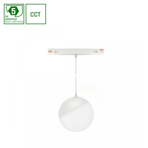 5W dimmbar SHIFT Smart Globe P Hängekugel Schienenstrahler Ø100 - 165°, CCT, weiß, 81.5cm Kabel, Zigbee