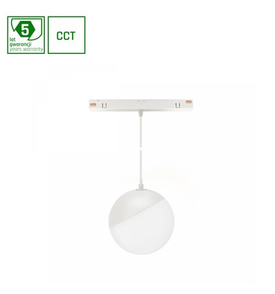 5W dimmbar SHIFT Smart Globe P Hängekugel Schienenstrahler Ø100 - 165°, CCT, weiß, 81.5cm Kabel, Zigbee