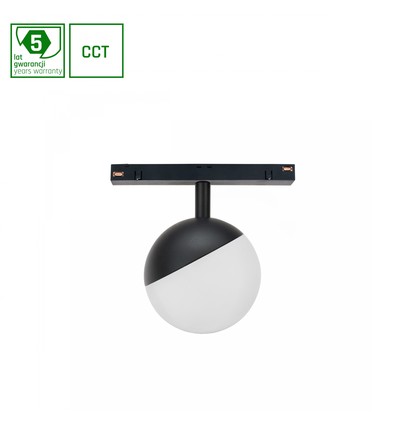 5W dimmbar SHIFT SMART Schienenstrahler Ø100x130mm - 165°, CCT, Schwarz, Zigbee