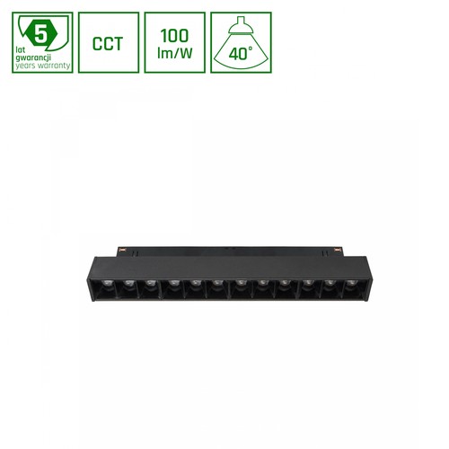 12W SHIFT Smart-Grid S Schienenstrahler 20,4cm - 35°, Schwarz, CCT/Dim, Zigbee