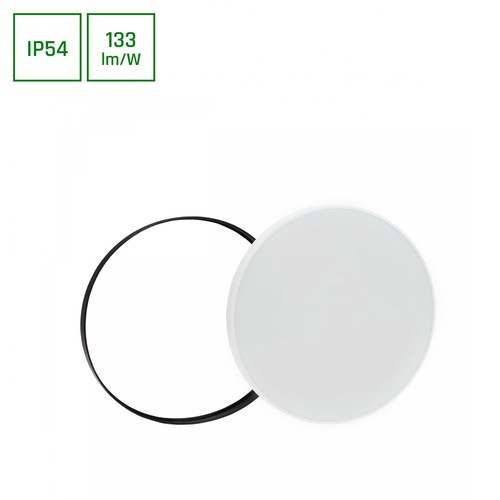 40W LED Deckenleuchte mit Sensor - Ø48,5cm, 133lm/W, IP54, schwarz/weißer Rand, warmweiß