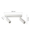 Madara Slim MR11 - 2x230V, IP20, 260x54x160, Weiß, Beweglich, Ohne Leuchtmittel