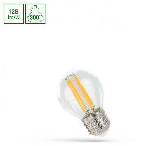 E27 5,5W LED Tropfenlampe Filament - G45, 700lm, 4000K, 300° Abstrahlwinkel, ersetzt 55W