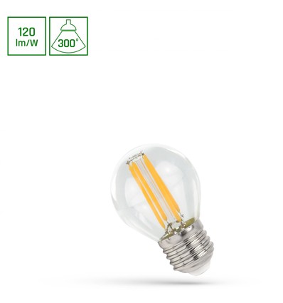 E27 5,5W LED Tropfenlampe - P45, 660lm, Klarglas, warmweiß