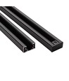 LEDlife 1 Meter Schiene für Schienenstrahler - Schwarz, 1-phasig, 1F3W, komplett mit Anschluss und Endkappe
