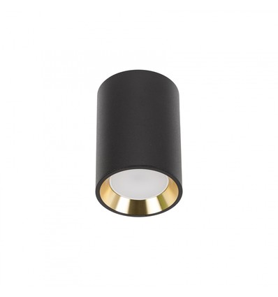 CHLOE mini P20 rund - ohne Lichtquelle, Gehäuse schwarz, Ring gold, Rand schwarz