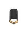 CHLOE mini P20 rund - ohne Lichtquelle, Gehäuse schwarz, Ring gold, Rand schwarz