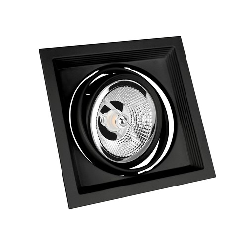 GU10 AR111 Einbaustrahler - Quadratisch, schwarz, Aluminium, IP20 Innenbereich, ohne Leuchtmittel