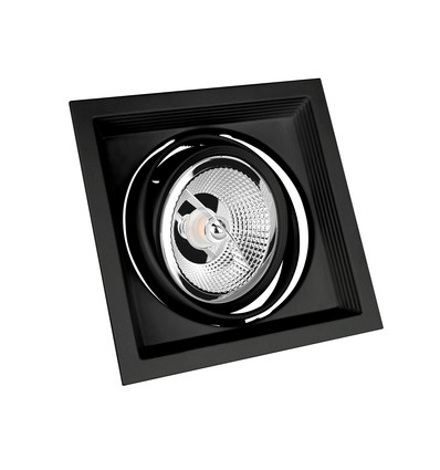 GU10 AR111 Einbaustrahler - Quadratisch, schwarz, Aluminium, IP20 Innenbereich, ohne Leuchtmittel