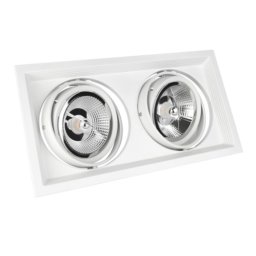 GU10 x2 AR111 MDD MAXI DUE Einbaustrahler - Weiß, Aluminium, 186x336 mm, ohne Leuchtmittel