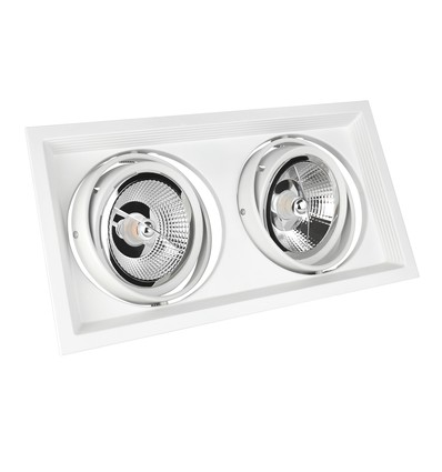 GU10 x2 AR111 MDD MAXI DUE Einbaustrahler - Weiß, Aluminium, 186x336 mm, ohne Leuchtmittel