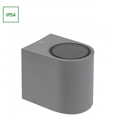 GU10 Deckenaufbauleuchte, IP54 - Schwarz/Grau, Außen/Innen, max. 6W LED, ohne Leuchtmittel