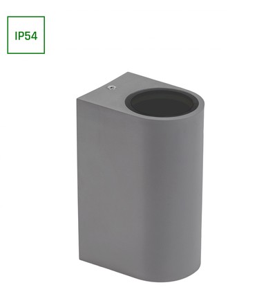 Parete GU10 Wandleuchte mit Up/Down Licht - IP54 Außen, für 2x GU10 Leuchtmittel, schwarz, rund