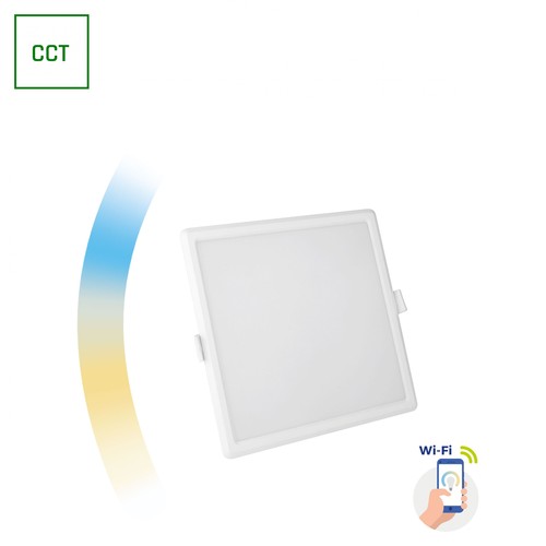 12W Algine Smart CCT Einbaupanel - Wi-Fi dimmbar, 16,2x16,2 cm, quadratisch, einstellbare Lichtfarbe