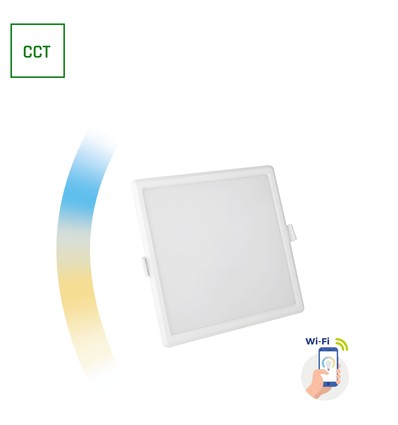 12W Algine Smart CCT Einbaupanel - Wi-Fi dimmbar, 16,2x16,2 cm, quadratisch, einstellbare Lichtfarbe
