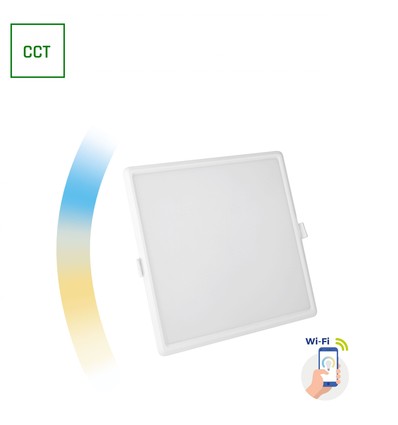 Algine 22W Smart CCT+dimmbares LED-Einbaupanel - Quadratisch, Wi-Fi