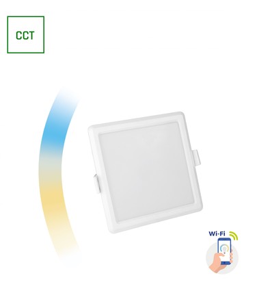 Algine 6W Smart Home LED Einbaupanel - CCT, dimmbar, Wi-Fi, quadratisch, 112x112 mm