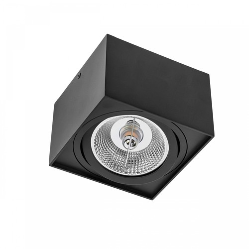 Quadratischer AR111 Aufbauspot - Schwarz, Aluminium, 145x145mm, schwenkbar, ohne Leuchtmittel