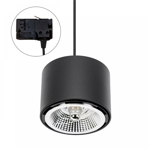 CHLOE AR111 1-Phasen Schienenspot für GU10 - Schwarz, ohne Leuchtmittel, IP20