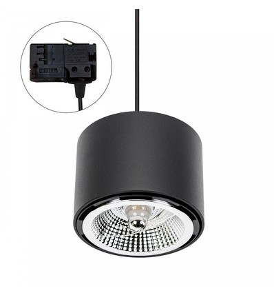 CHLOE AR111 1-Phasen Schienenspot für GU10 - Schwarz, ohne Leuchtmittel, IP20