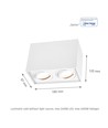 Chloe Duo 2xGU10 Deckenspot - Rechteckig, Aluminium, IP20, ohne Leuchtmittel