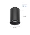 CHLOE SPOT GU10 AUFBAU IP20 RUND SCHWARZ SCHWENKBAR
