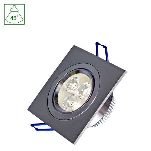 3W Fiale quadratischer LED Einbauspot - 45 Grad, warmweiß, 3x1W LEDs