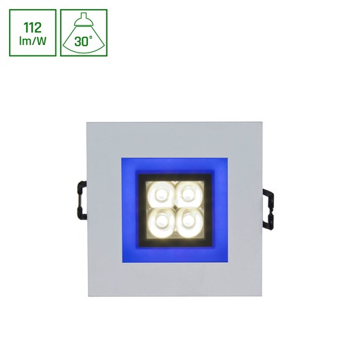 FIALE 4LED 4x1W 30° 230V - Quadratisch, Kaltweiß, LED, Spot, Blauer Rahmen