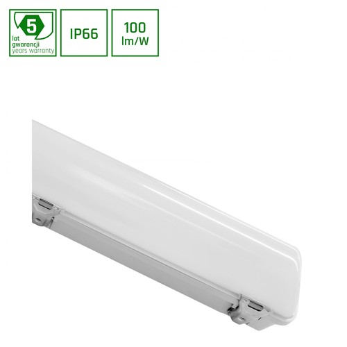 60cm 24W Limea LED Wannenleuchte - IP65, 2400lm, 4000K, transparente Abdeckung, Garage/Werkstatt