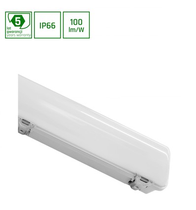 60cm 24W Limea LED Wannenleuchte - IP65, 2400lm, 4000K, transparente Abdeckung, Garage/Werkstatt