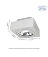 AR111 GU10 Aufbaustrahler, weiß - Quadratisch, verstellbar, 14,5 x 14,5 x 8,5 cm, ohne Leuchtmittel