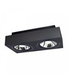 Mirora AR111 X2 Doppel-Aufbaustrahler - Schwarz, rechteckig, verstellbar, für 2x GU10, 29,3 x 14,5 cm
