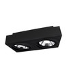 Mirora AR111 X2 Doppel-Aufbaustrahler - Schwarz, rechteckig, verstellbar, für 2x GU10, 29,3 x 14,5 cm