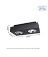 Mirora AR111 X2 Doppel-Aufbaustrahler - Schwarz, rechteckig, verstellbar, für 2x GU10, 29,3 x 14,5 cm