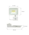 20W Flutlicht mit Sensor - IP44, warmweiß, weiß, mit Sensor