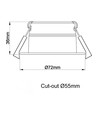 HiluX D3 Tilt360 LED Einbaustrahler RA97 - 2700K, Schwarz