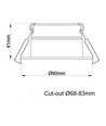 HiluX D8 Tilt360 - Full-Spektrum LED Einbaustrahler, RA97, 2700K, Schwarz