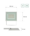 50W LED Flutlicht - IP65, Weiß, Arbeitsleuchte, Warmweiß, 18x14x2.7cm