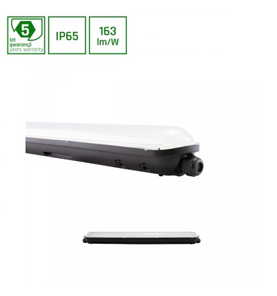 60cm LIMEA GIGANT HERMETIC LED Wannenleuchte, 20W - IP65, IK09, Schwarz, inkl. 2x G13 Röhren, neutralweiß