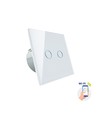 Smart 2-Zonen WiFi Schalter - 2x1000W, weißes Glas, kompatibel mit Google Home/Alexa, IP20 Innenbereich