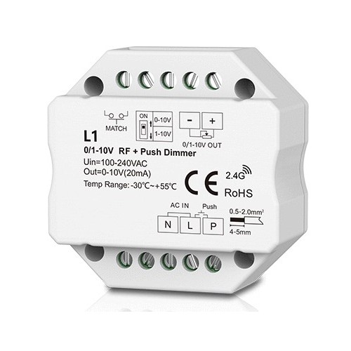 LEDlife rWave 1-10V Einbaudimmer - RF, Push-Dim, LED-Dimmer, zum Einbau