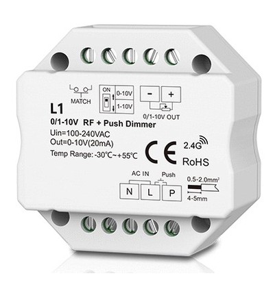 LEDlife rWave 1-10V Einbaudimmer - RF, Push-Dim, LED-Dimmer, zum Einbau