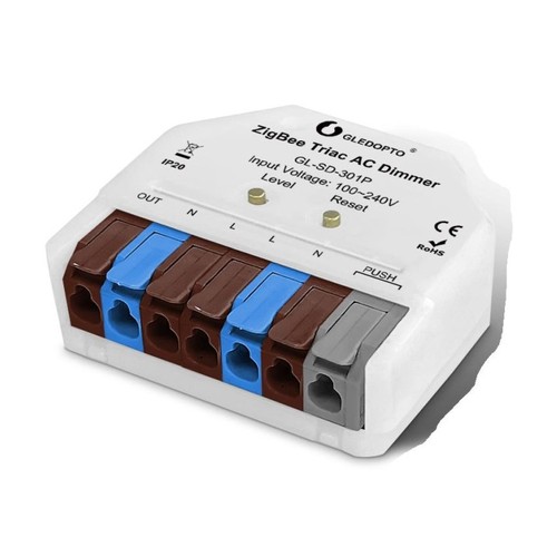 Gledopto Pro Zigbee Einbaudimmer - Hue kompatibel, Push-Dim, LED Dimmer, 200W, 230V