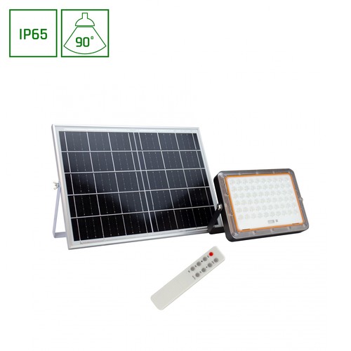 200W Solara Solar LED Fluter, 3.2V - 2000lm, IP65, schwarz, inkl. Solarpanel, Außenbereich