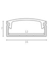 PVC-Profil 16x7 für LED-Strip - 2 Meter, weiß, inkl. milchweißem Abdeckung