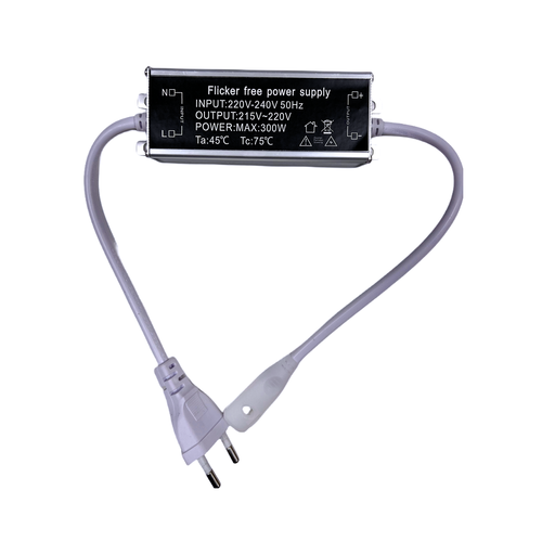 Flimmerfreier Stecker für 230V CLIP-ON 8x16 Neonflex - Inkl. Endkappe, flimmerfrei, 230V