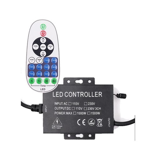 RF Funk-Timer+Dimmer mit Fernbedienung IP67 wasserdicht - Für 230V 8x16 Neonflex, Memory-Funktion, max. 100m