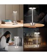 Wiederaufladbare LED-Tischlampe - Silber, Touch-dimmbar, CCT, IP20