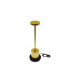 Wiederaufladbare LED-Tischlampe mit kabellosem Laden - Gold, IP54 Innen/Außen, Touch-dimmbar