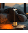 Wiederaufladbare LED-Tischlampe mit kabellosem Laden - Gold, IP54 Innen/Außen, Touch-dimmbar